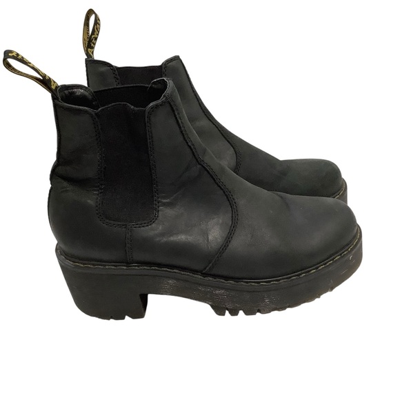 Dr. Martens Shoes - Dr. Martens Black Rometty Wyoming  Leather Chelsea Platform Booties